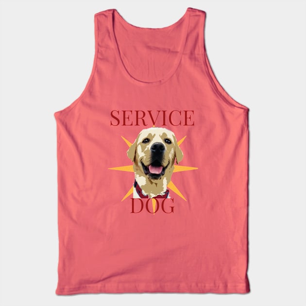 Service Dog Yellow Labrador Tank Top by B C Designs